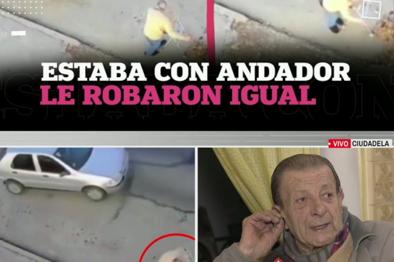 INDIGNACIÓN EN CIUDADELA POR EL ROBO DEL CELULAR A UN HOMBRE DE 88 AÑOS EN ANDADOR