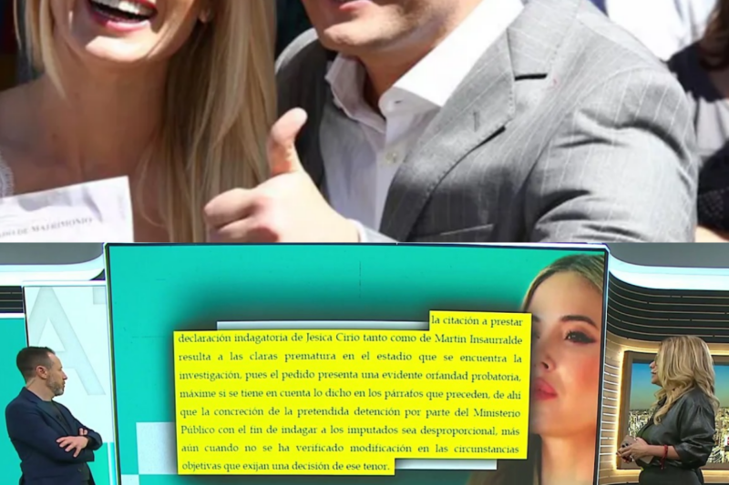 MARTÍN INSAURRALDE Y JÉSICA CIRIO CON PROHIBICIÓN DE ALEJARSE MÁS DE 50 KM DE SUS DOMICILIOS A24com