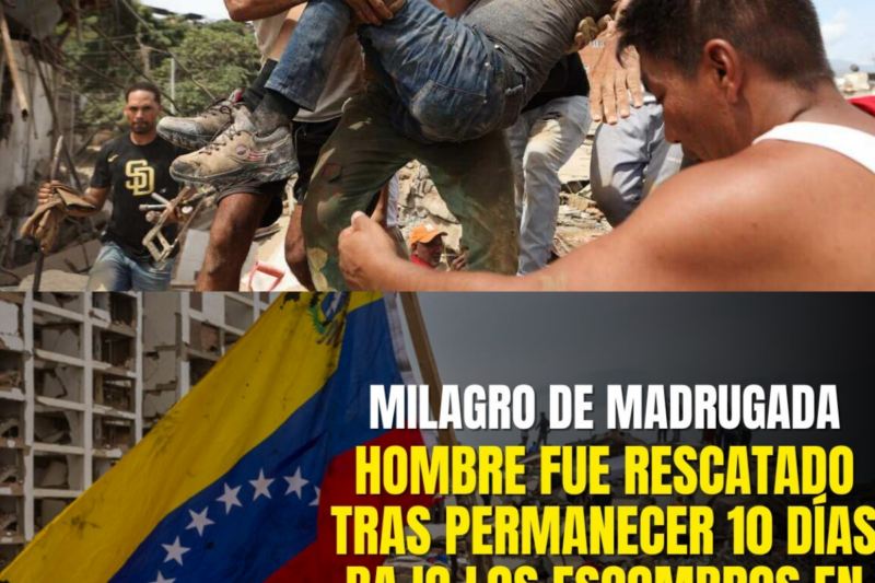 Milagro de madrugada: hombre fue rescatado tras permanecer 10 días bajo los escombros en Venezuela
