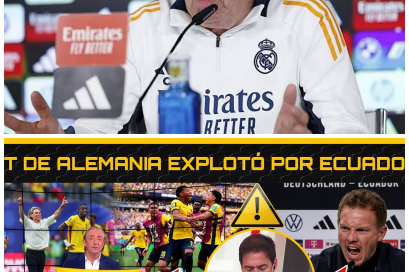 “¡Victoria Histórica! Ecuador derrota a Alemania y la prensa mundial pide disculpas”  La victoria de Ecuador por 2-1 contra Alemania ha dejado huella en el mundo del deporte, con la prensa internacional pidiendo disculpas al equipo ecuatoriano. La reacción del director técnico alemán ha sido explosiva, generando un intenso debate sobre el rendimiento de su equipo. “¿Estamos ante un cambio en la historia del fútbol ecuatoriano?”, se preguntan los observadores. La historia completa está en los comentarios a continuación.