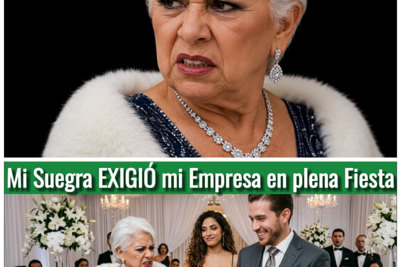 El sonido del cristal rompiéndose contra el suelo de mármol resonó más fuerte que cualquier trueno.  En el salón de fiestas del hotel Ris, donde se habían reunido más de 200 personas, inversores, familia, prensa local, el silencio que siguió fue absoluto, casi doloroso.  Todos los ojos estaban clavados en la mesa principal.  Yo estaba de pie, con las manos temblando sobre el mantel de seda blanca.  Frente a mí, con una copa de champán en una mano y un micrófono en la otra, estaba mi suegra, doña Inés.  Llevaba un vestido dorado que, francamente era demasiado llamativo para una mujer que supuestamente venía a celebrar el éxito de su nuera, pero Inés nunca venía a celebrar a nadie que no fuera ella misma.  “No seas dramática, Elena”, dijo Inés, su voz amplificada por los altavoces goteando con descendencia.  Solo estoy pidiendo lo que es justo, lo que es correcto para el legado de esta familia.
