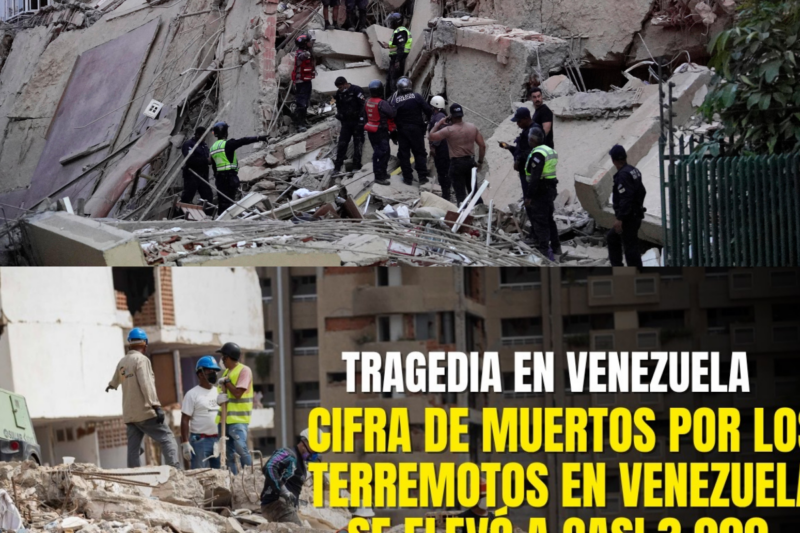 Cifra de muertos por los terremotos en Venezuela se elevó a casi 3.000, según el régimen