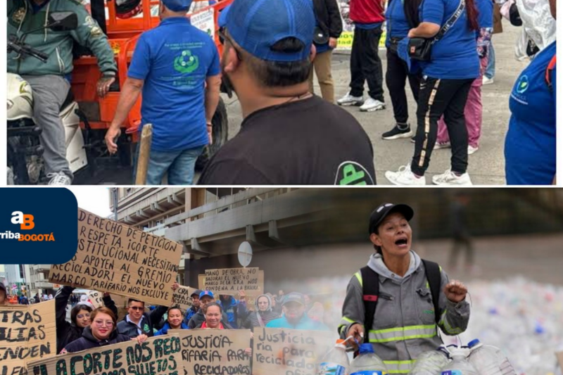 Bloqueos en el centro de Bogotá por protesta del gremio reciclador