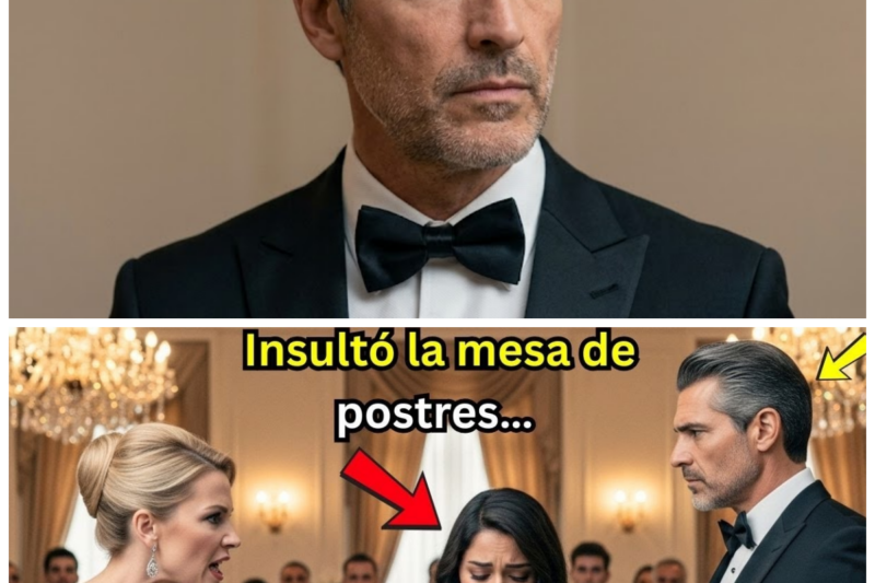 Imaginen a la novia de un multimillonario.  Hermosa, poderosa, envidiada.  Ahora imaginen que en la boda de unos amigos, esa mujer llena de arrogancia decide humillar a una mujer sencilla, a una trabajadora, simplemente por placer.  Hoy les contaré la historia de una de esas humillaciones, pero la historia no es sobre la mujer que insultó, ni siquiera sobre la mujer insultada, es sobre el multimillonario, el hombre que en silencio escuchó cada palabra venenosa de su novia y cuya respuesta no fue una simple discusión de pareja, fue una ejecución, una ejecución social, financiera y personal tan fría, tan pública y tan devastadora, que no solo silenció a su novia para siempre, sino que coronó a la mujer sencilla como la nueva reina de su mundo.  Para entender la aniquilación que tuvo lugar en esa recepción de bodas, primero debemos conocer a los tres actores de este drama de poder, clase y venganza.  Primero está el multimillonario Alejandro el martillo Herrera.  Alejandro no era un heredero, era un conquistador.  Un hombre hecho a sí mismo que había construido un imperio de capital de riesgo desde la nada con una mente para los negocios tan brillante como despiadada.  Le llamaban el martillo porque cuando invertía en una empresa o la convertía en un éxito global o la reducía a polvos y no cumplía sus expectativas.  Era un hombre de extremos y su mayor debilidad, su secreto a voces, era su aversión a la superficialidad y a la crueldad.