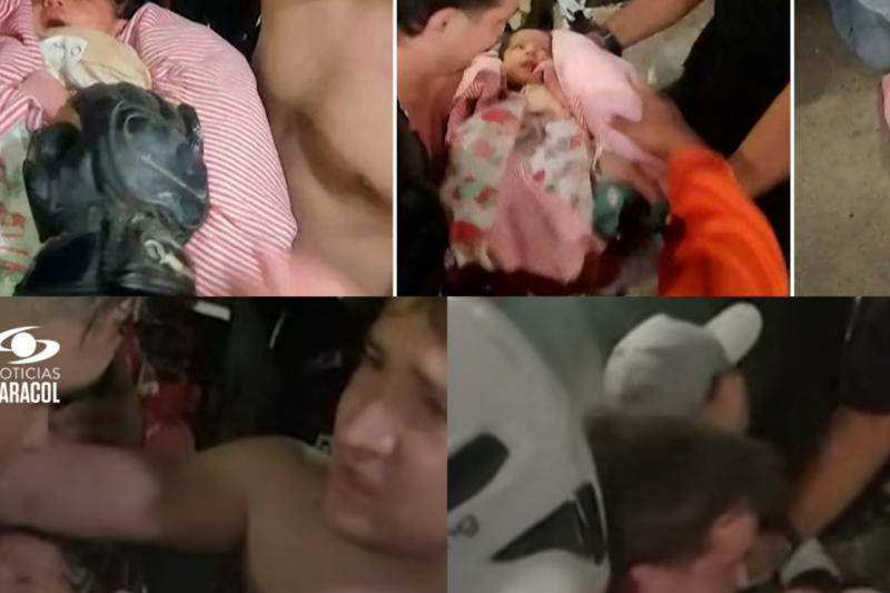 Milagroso rescate de una madre y su bebé que quedaron bajo escombros de los terremotos en Venezuela