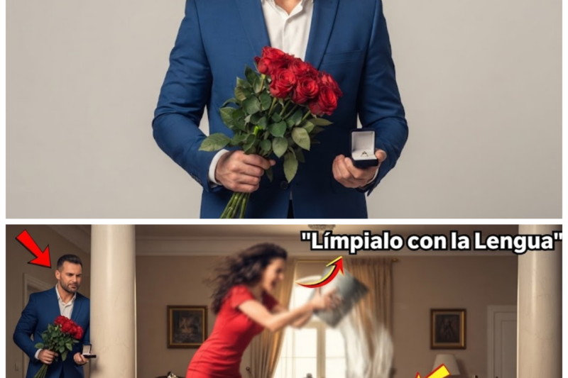 La pantalla está en negro.  Se escucha el sonido de un trapeador siendo exprimido en un cubo.  Squeez.  Squeez.  Luego el sonido de agua sucia cayendo al suelo.  Un soy ahogado de una mujer mayor.  Límpialo con la lengua si es necesario, vieja inútil.  Esa alfombra persa cuesta más que tu vida entera.  Esas fueron las palabras que Camila le gritó a doña Rosa esa tarde de viernes.  Rosa, con sus 70 años y las rodillas destrozadas por la artritis estaba de rodillas intentando secar una gota de té que se había derramado por accidente.  Camila, la esposa Trofeo, la mujer que sonreía ante las cámaras y fingía ser un ángel de caridad, estaba de pie sobre ella, sosteniendo un cubo de agua gris llena de lejía y suciedad.  Y entonces lo hizo sin piedad, sin dudarlo.  Inclinó el cubo y dejó caer el agua helada y sucia la cabeza de su suegra.