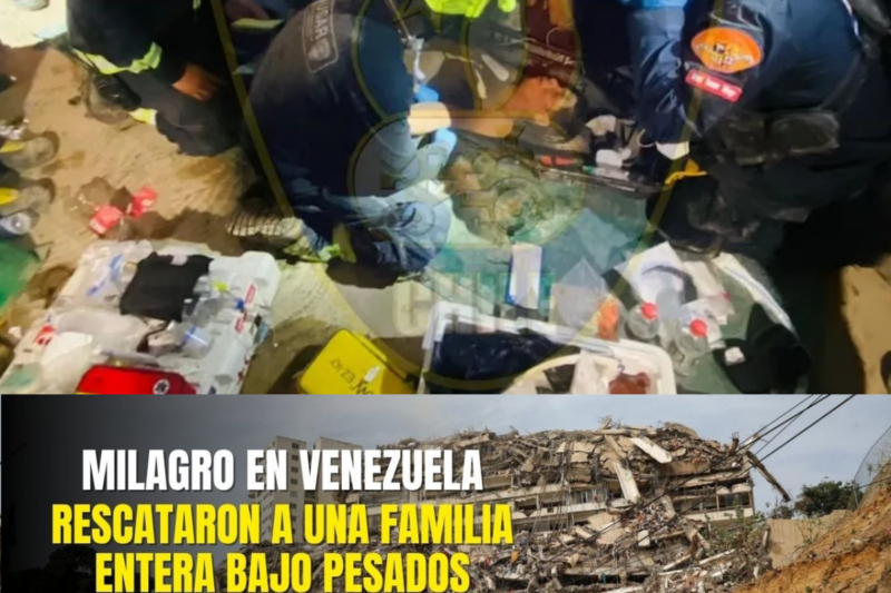 Milagro en Venezuela: rescataron a una familia entera bajo pesados escombros de un edificio