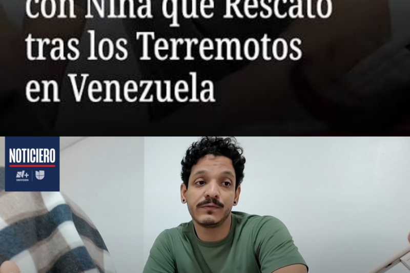 Rescatista y niña crean vínculo irrompible en medio de la tragedia de los terremotos en Venezuela