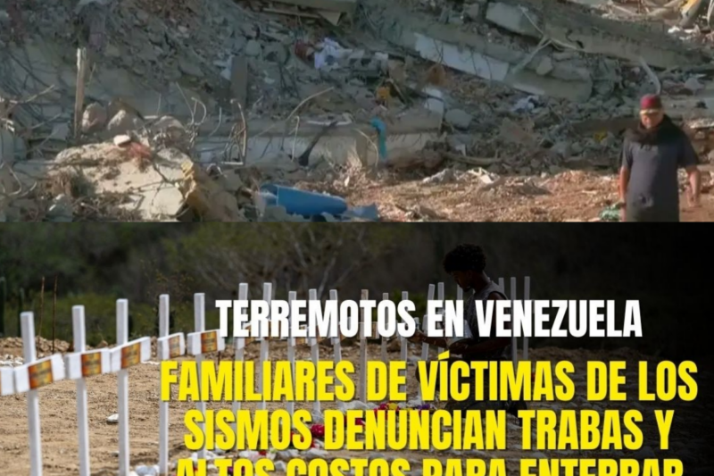Denuncian trabas y altos costos para enterrar a las víctimas de los terremotos en Venezuela